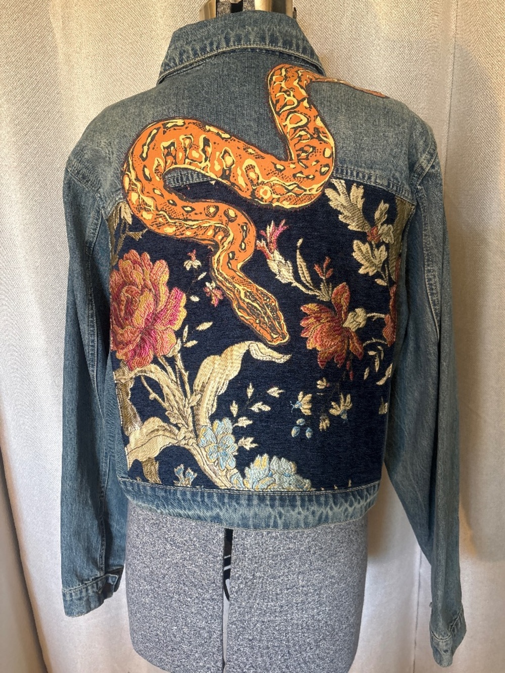 Jean jacket-Snake in the Garden